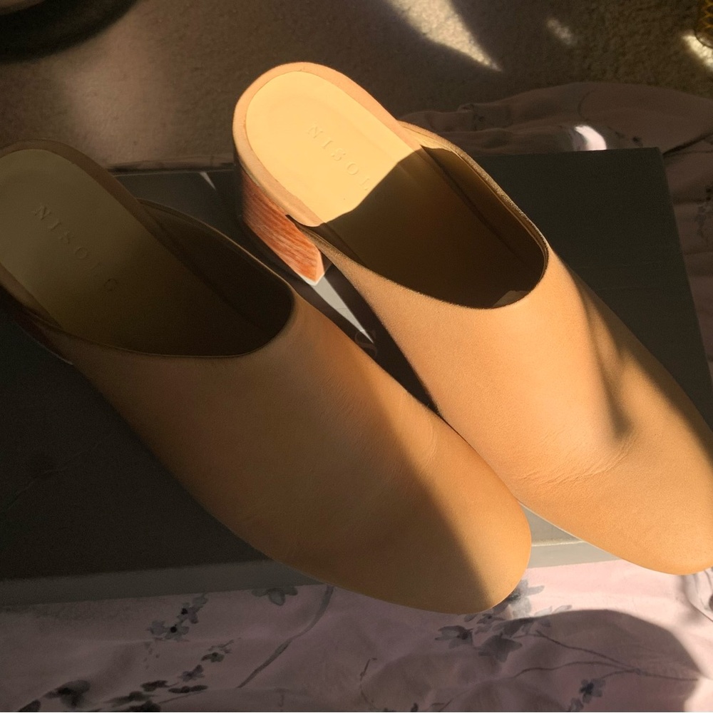All-Day Heeled Mules - Almond Shade